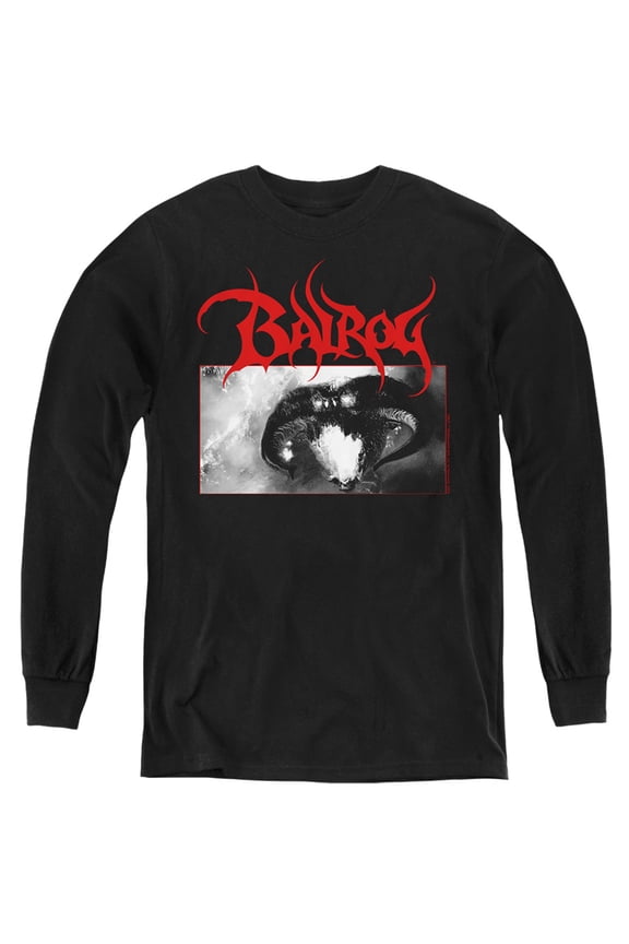 Lord Of The Rings Balrog Kids Long Sleeve T Shirt (Medium) for Youth Boys and Girls, Black
