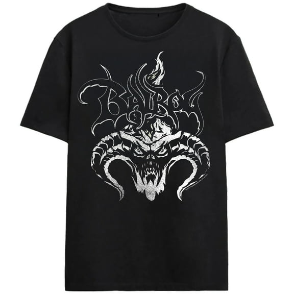Lord Of The Rings Balrog in White Adult Black Crew Neck Short Sleeve T-shirt
-Medium