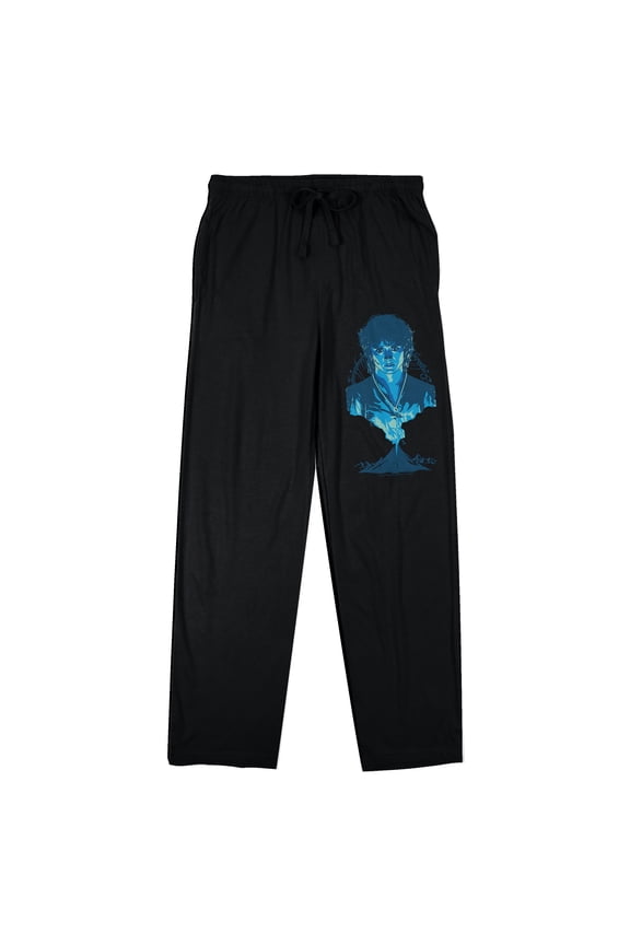 Lord Of The Rings Blue Tonal Frodo Women's Black Sleep Pajama Pants-Small