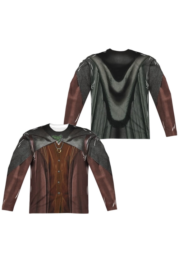 Lord Of The Rings - Frodo Costume (Front/Back Print) - Regular Fit Long Sleeve Shirt - Medium
