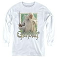 thumbnail image 1 of Lord Of The Rings Gandalf Kids Long Sleeve T Shirt (Small) for Youth Boys and Girls, White, 1 of 4