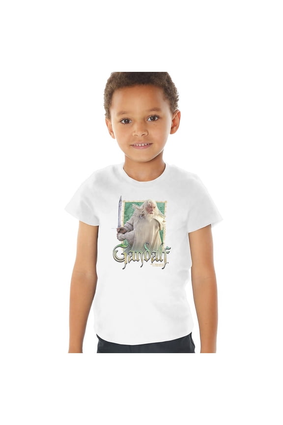 Lord Of The Rings Gandalf Kids T Shirt (4) for Youth Toddler Boys and Girls, White