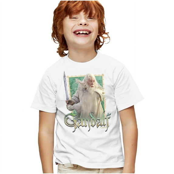 Lord Of The Rings Gandalf Kids T Shirt (Small) for Youth Toddler Boys and Girls, White