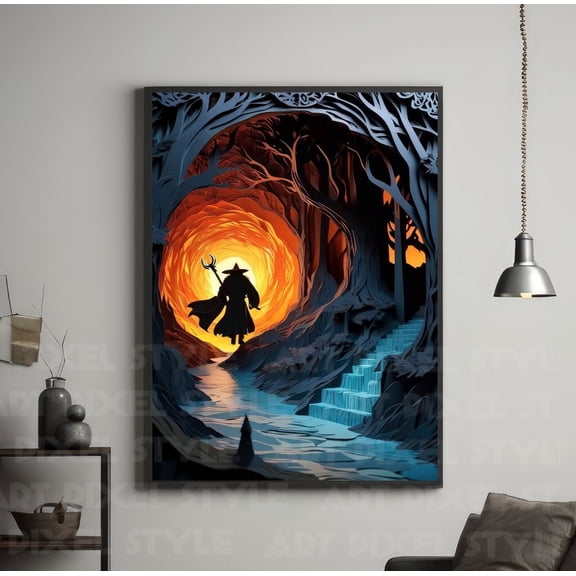 Lord Of The Rings Gandalf Poster, LOTR Wall Art, Middle Earth Poster, Minimalistic Wall Decoration
