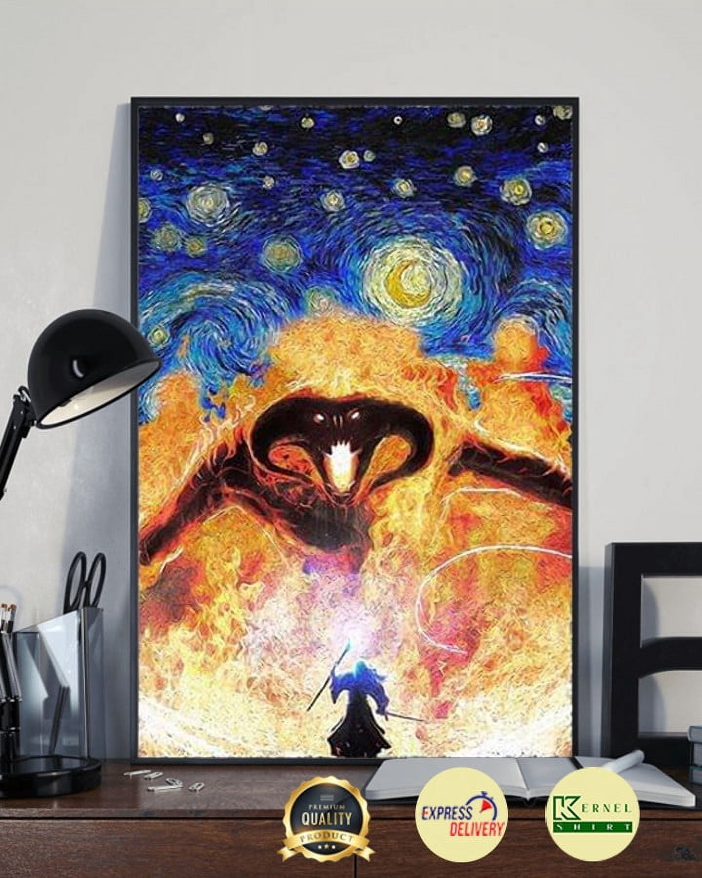 Van Gogh Starry Night Poster – 36" X 24" Art Print, Skylines Theme, Made In USA