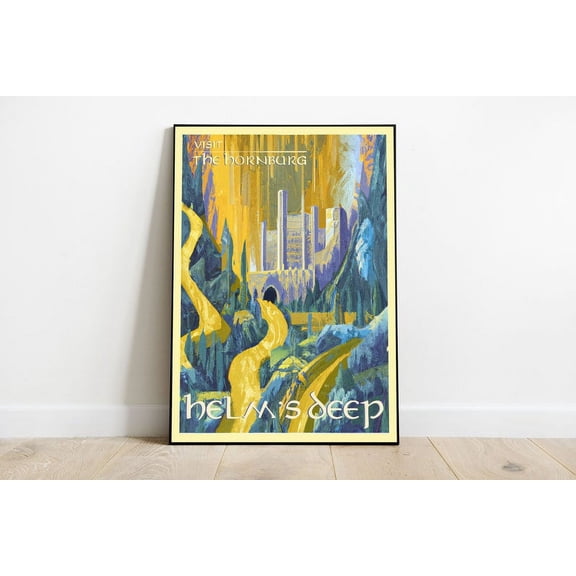 Lord Of The Rings Helmsdeep Poster, LOTR Middle Earth Travel Wall Art