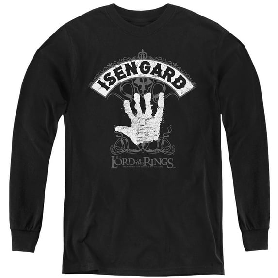 Lord Of The Rings Isengard Kids Long Sleeve T Shirt (X-Large) for Youth Boys and Girls, Black