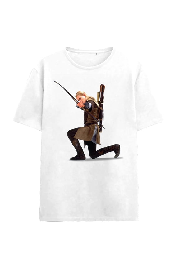 Lord Of The Rings Legolas Has You In His Sights Adult White Crew Neck Short Sleeve T-shirt-XXL