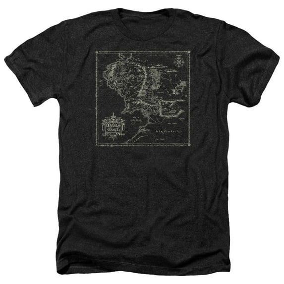 Lord Of The Rings - Map Of Me - Heather Short Sleeve Shirt - Small