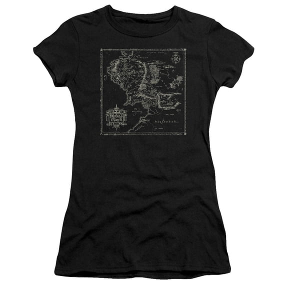 Lord Of The Rings - Map Of Me - Juniors Teen Girls Cap Sleeve Shirt - X-Large