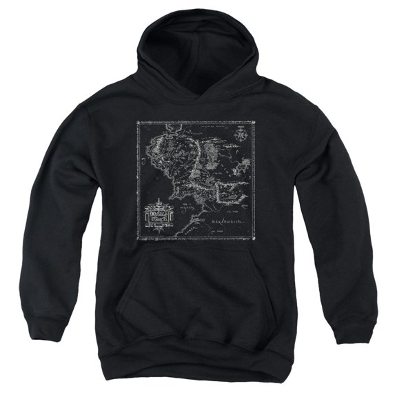 Lord Of The Rings - Map Of Me - Youth Hooded Sweatshirt - X-Large