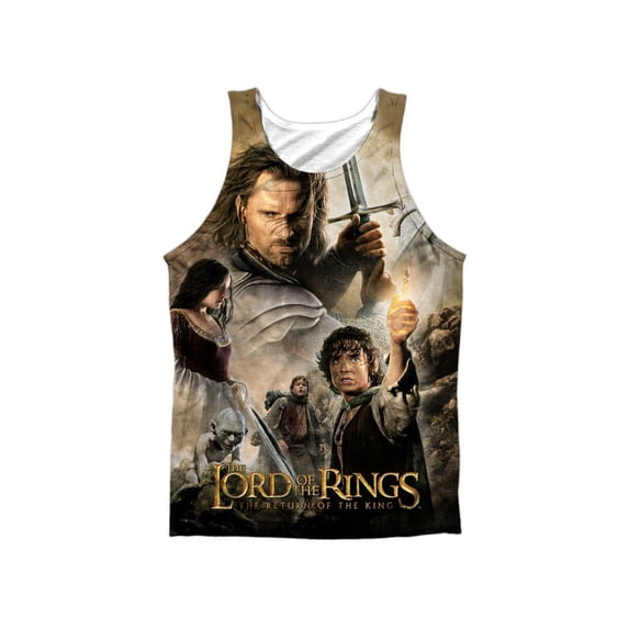 Lord Of The Rings Men's King Poster Mens Tank White
