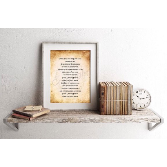 Lord Of The Rings One Ring To Rule Them All Verse Art Print