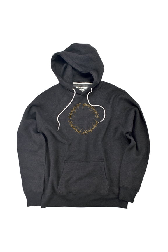 Lord Of The Rings One Ring Unisex Adult Slim Fit Pull-Over Heather Hoodie, Charcoal, Small