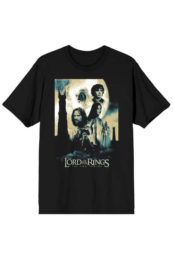 Lord Of The Rings Poster Men's Vintage Black Tee-4XL