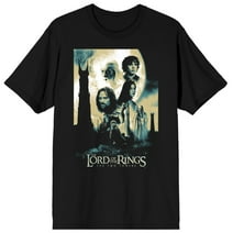 Lord Of The Rings Poster Men's Vintage Black Tee-4XL