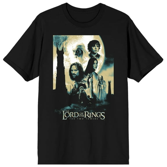 Lord Of The Rings Poster Men's Vintage Black Tee - M
