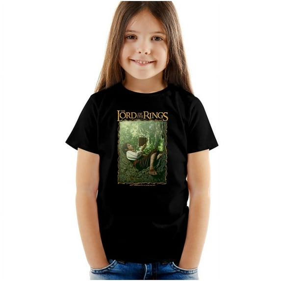 Lord Of The Rings Reader Frodo Kids T Shirt (2) for Youth Toddler Boys and Girls, Black