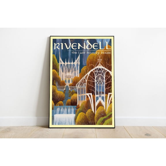 Lord Of The Rings Rivendell Poster, LOTR Middle Earth Travel Wall Art