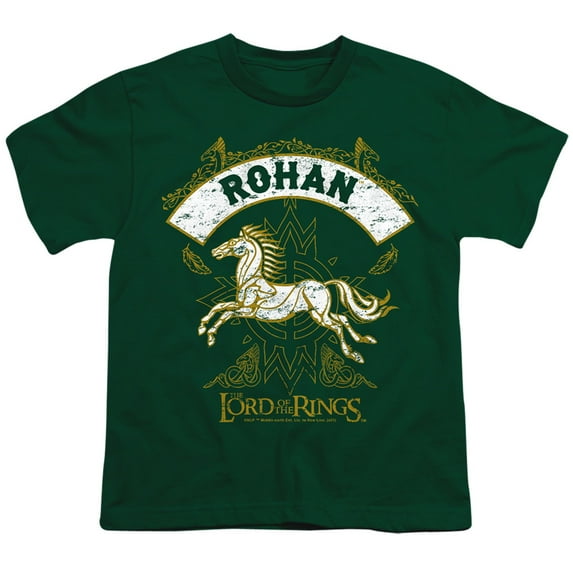 Lord Of The Rings Rohan Kids T Shirt (Large) for Youth Toddler Boys and Girls, Hunter Green