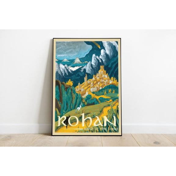 Lord Of The Rings Rohan Poster, LOTR Middle Earth Travel Wall Art