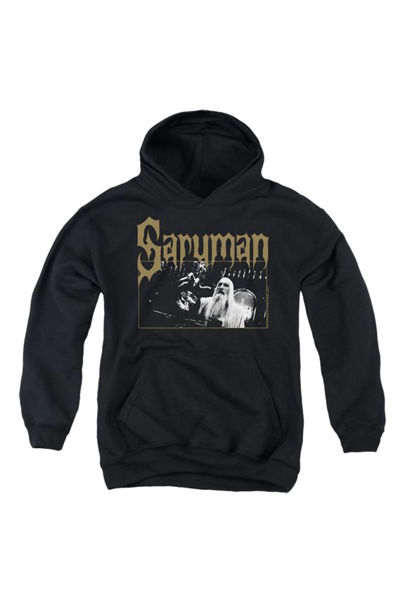 Lord Of The Rings Saruman Kids Pull-Over Hoodie (Medium) for Youth Boys and Girls, Black