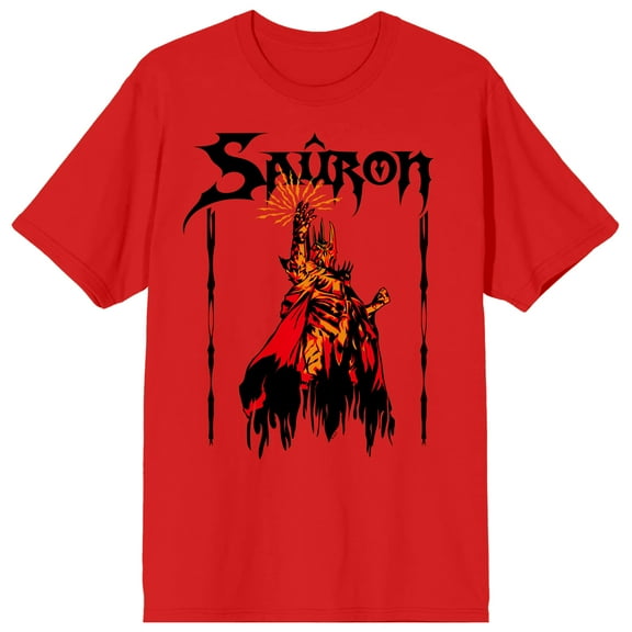 Lord Of The Rings Sauron Adult Red Crew Neck Short Sleeve T-shirt-Medium
