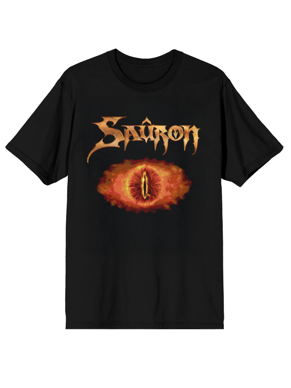 Lord Of The Rings Sauron Graphic Tee for Fans on Black-Medium