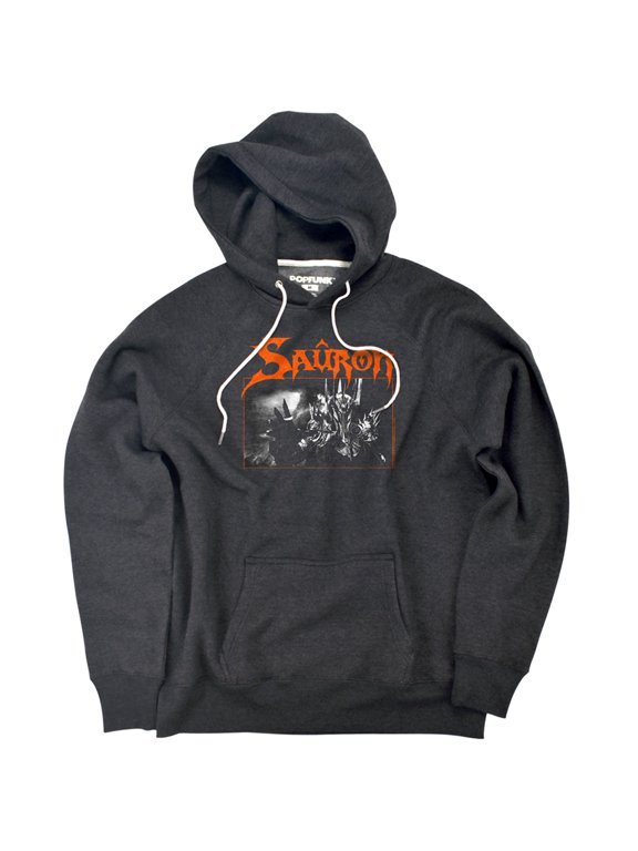 Lord Of The Rings Sauron Unisex Adult Slim Fit Pull-Over Heather Hoodie, Charcoal, Small
