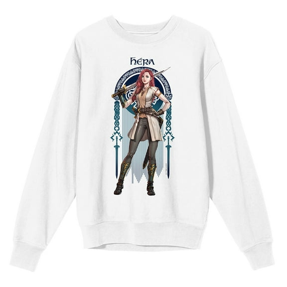 Lord Of The Rings War Of The Rohirrim Hera Banner Adult White Crew Neck Long Sleeve Sweatshirt-3XL
