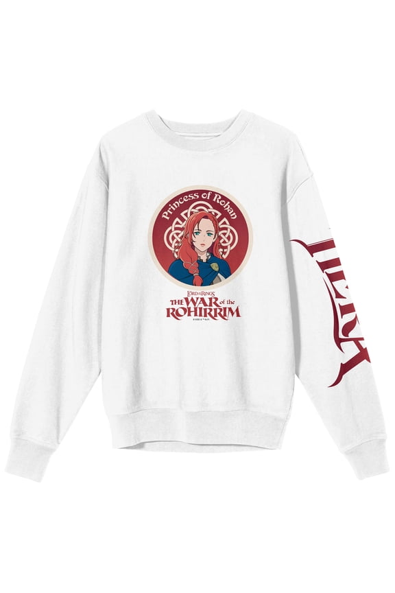 Lord Of The Rings War Of The Rohirrim Princess Of Rohirrim Women's White Crew Neck Long Sleeve Sweatshirt-3XL