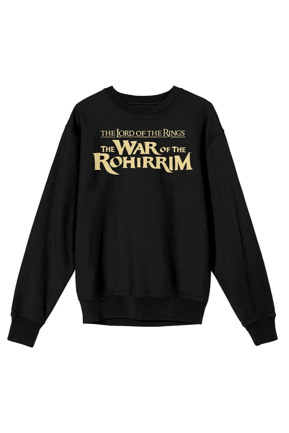 Lord Of The Rings War Of The Rohirrim Rohan Scenery Adult Black Crew Neck Long Sleeve Sweatshirt-XXL