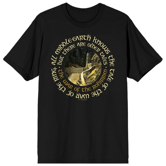 Lord Of The Rings War Of The Rohirrim Rohan Scenery Adult Black Crew Neck Short Sleeve T-shirt-XL
