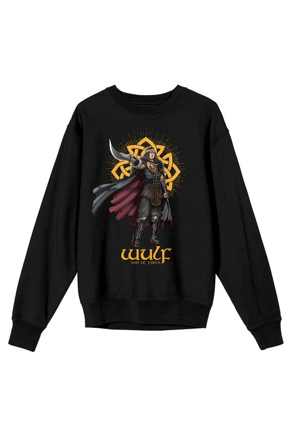 Lord Of The Rings War Of The Rohirrim Wulf Rule The World Adult Black Crew Neck Long Sleeve Sweatshirt-Large