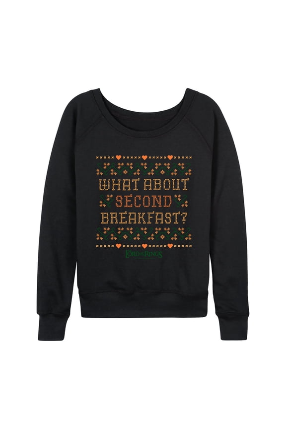 Lord Of The Rings - What About Second Breakfast - Women's French Terry Long Sleeve Pullover