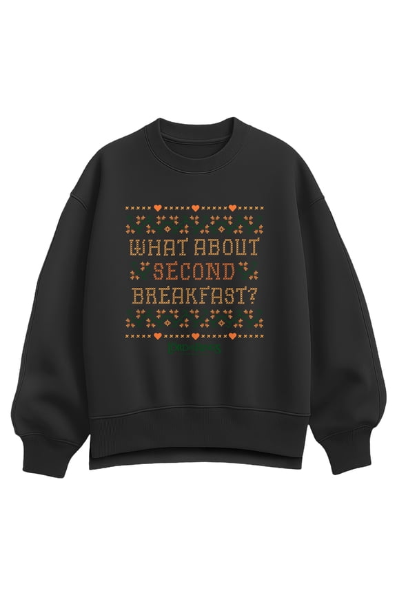 Lord Of The Rings - What About Second Breakfast - Women's Oversized Fleece Crew Sweatshirt