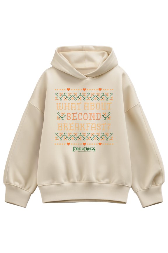 Lord Of The Rings - What About Second Breakfast - Women's Oversized Fleece Hoodie Sweatshirt