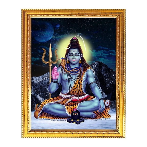 Lord Pavan Putra Hanuman Religious Photo Puja Room Temple Wall Hanging Gift Frame 11.8X15.7