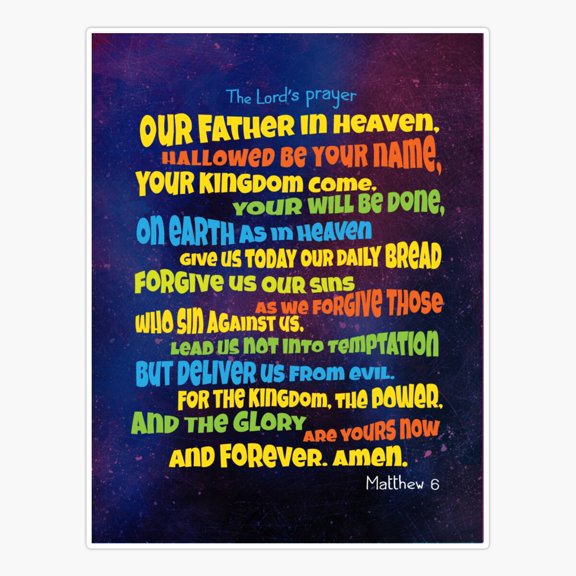 Lord Prayer God Father Christian Faith Sticker