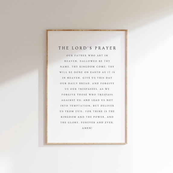 Lord Prayer Wall Art Christian Prayer Bible Verse Scripture Print ...