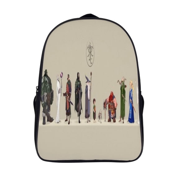 The Lord of the Rings Clear Backpack 16 inch Black Frodo Baggins Gimli Galadriel,Backpacks for Adult Unisex,Gifts Men and Women Camping Hiking-Besetuui