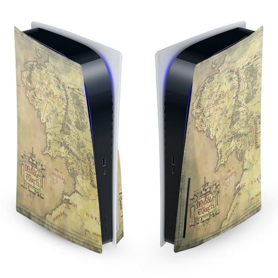 The Lord Of The Rings The Fellowship Of The Ring Graphic Art Map Of The Middle Earth Vinyl Sticker Skin Decal Cover Compatible with Sony PS5 Disc Edition Console