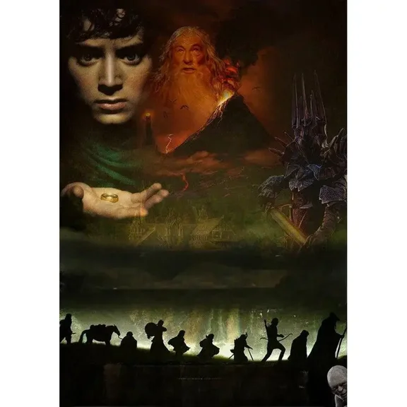 The Lord of The Rings Frodo Baggins 5D Diamond Painting Tools for Adults DIY Diamond Art Tools for Beginners with Round Full Diamond Diamond Gemstones Home Wall Painting Art Decoration Gift Artwork