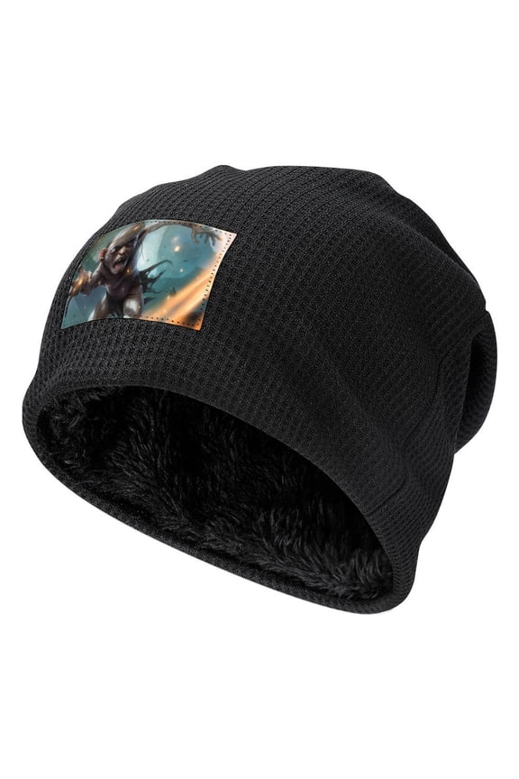 The Lord of the Rings Knitted Hat Adults Men Black-Style Fleece Lining One Size Gollum Guardians of Middle Earth Men Women Hats for Autumn Winter Besetuui