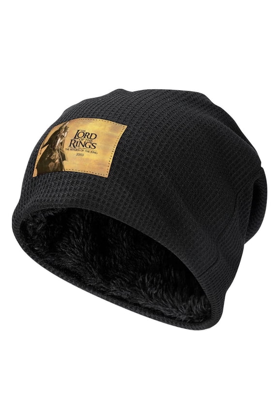 The Lord of the Rings Knitted Hat Hood Black-Style Fleece Lining One Size The Return of The King Viggo Mortensen Men Women Hats for Autumn Winter Besetuui