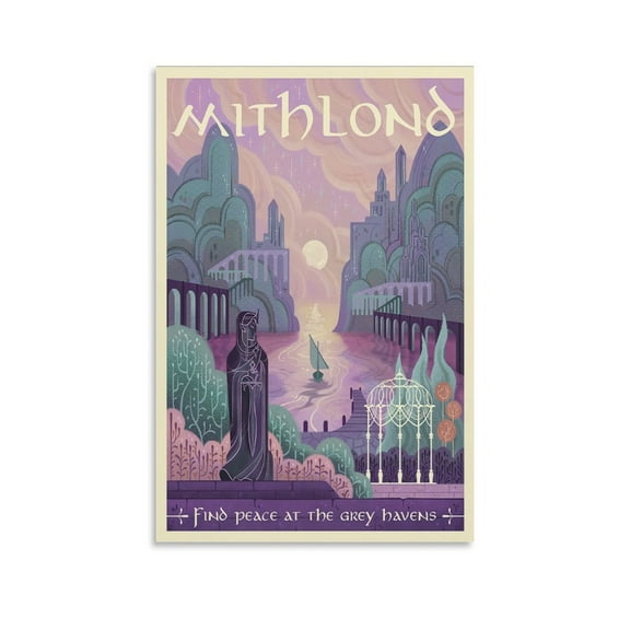 Lord of The Rings Middle Earth Retro Travel Poster (3) Picture Print Canvas Poster Wall Paint Art Posters Decor Modern Home Artworks Gift 20x30inch(50x75cm)