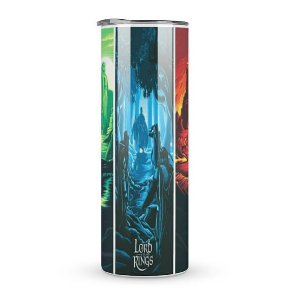 The Lord of the Rings Rings of Power With Straw Travel Mugs With Flip Up Straw 20oz The Hobbit,Child Travel Mug for Coffee Graduation Gifts Sister Each,Besetuui