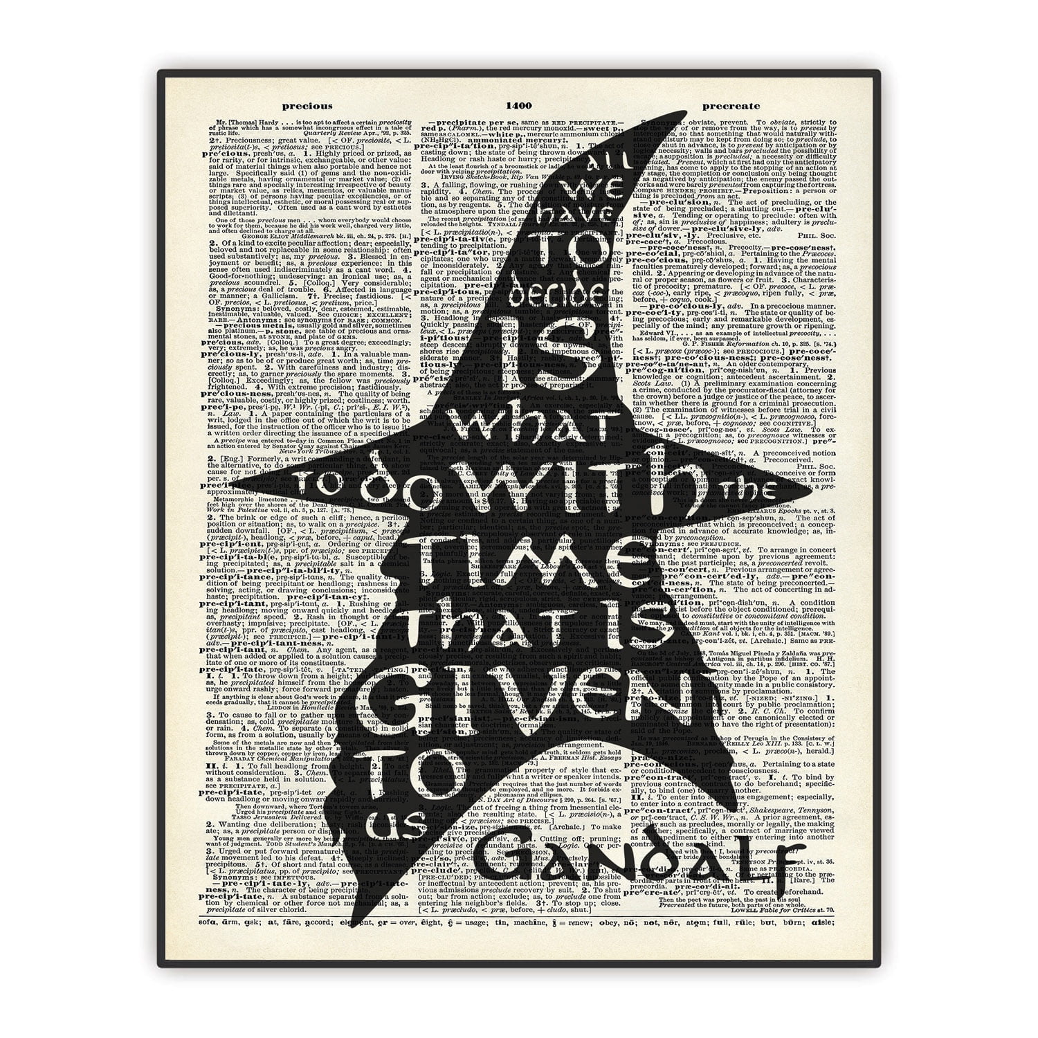 Lord of the Rings Wall Decor, LOTR Gandalf Quote, UNFRAMED Print 8"x10