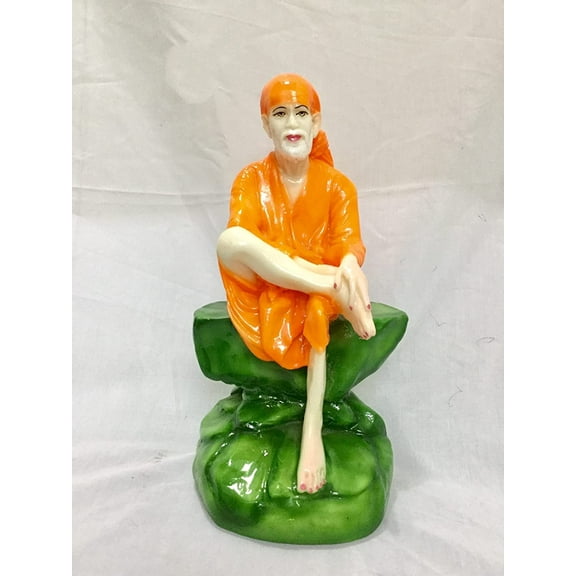 Lord Sai Baba Statue Shirdi Sai Baba Idol Sculpture Saibaba Resin Small Murti Hindu God Statue Indian Idol Handmade God Statue for Altar Temple Religious Gift - AtoZ India Cart