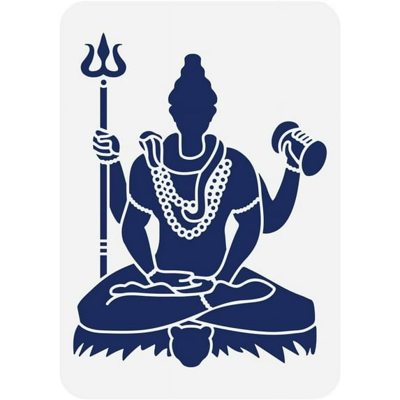 Lord Shiva Painting Stencil 8.3x11.7inch Reusable India God Pattern Drawing Template DIY Art Hindu God Decoration Stencil